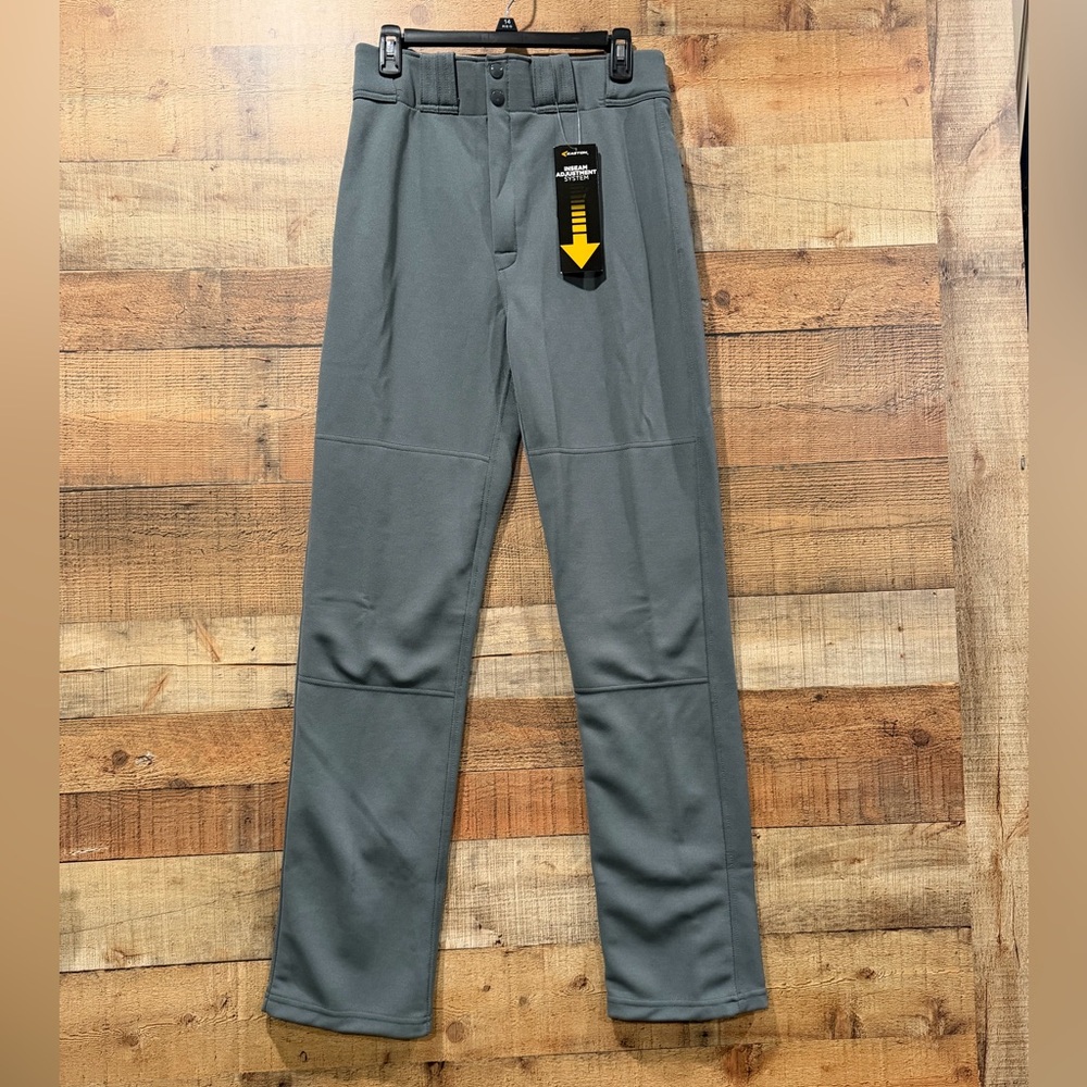 New Easton Men's Quantum Pro Gray Adjustable Inseam Baseball Pants Size Medium